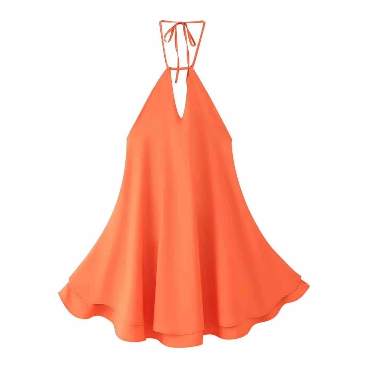 Holiday style halter neck dress