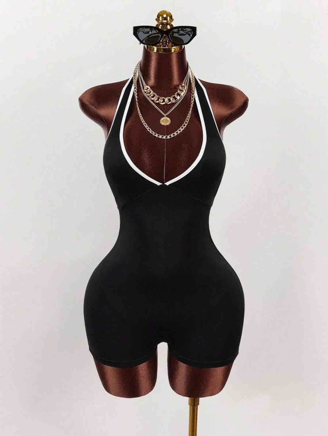 White hem short romper