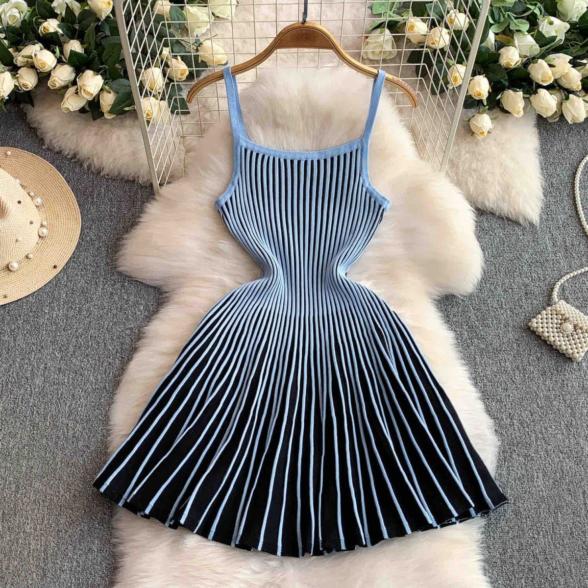 Stripped knitted dress