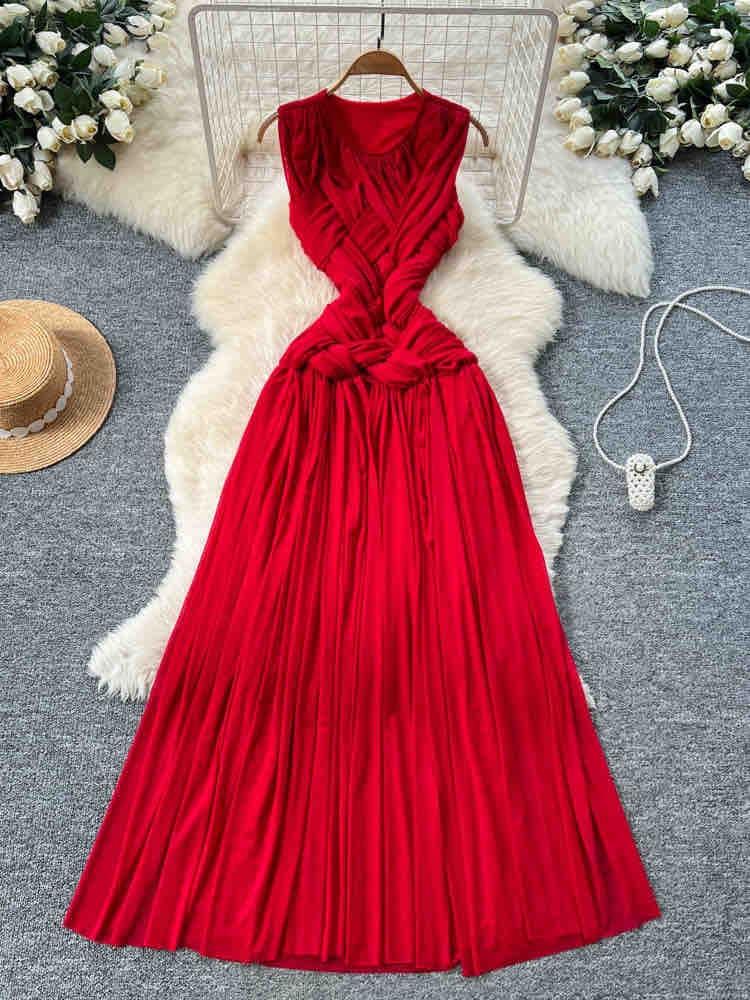 Twist waist draped dress